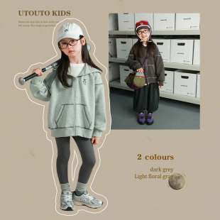 上衣 宝儿休闲百搭长袖 utouto大耳象女童连帽卫衣外套2025冬季 新款