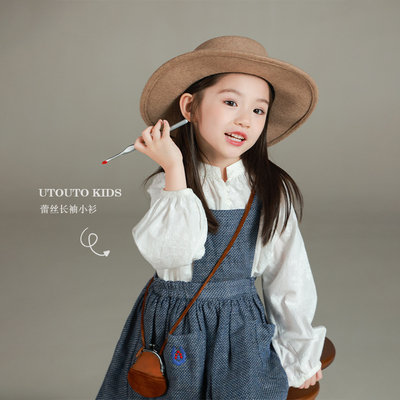 utouto秋季蕾丝长袖小衫