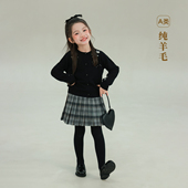 宝儿纯羊毛百搭针织衫 新款 保暖上衣 冬季 大耳象女童珠绣毛衣开衫