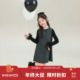大耳象女童双排扣毛呢背心裙冬季 新款 宝儿羊毛混纺纯色连衣裙子厚