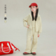 宝儿简约休闲纯色套装 新款 2026春季 大耳象女童连帽外套吊带直筒裤