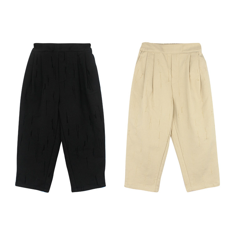 大耳象女童磨毛条休闲裤冬季新款不退不换