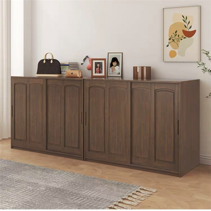 定制移门橡木衣柜北欧卧室家用阳台柜衣橱现代简约储物柜子棉被柜