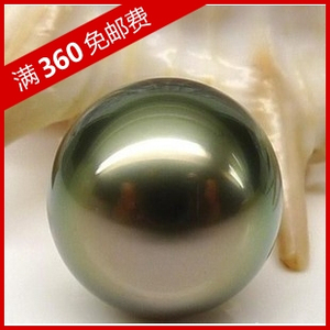 包邮水之泪天然大溪地黑珍珠裸珠9-10MM 正圆基本无暇颗粒散半孔
