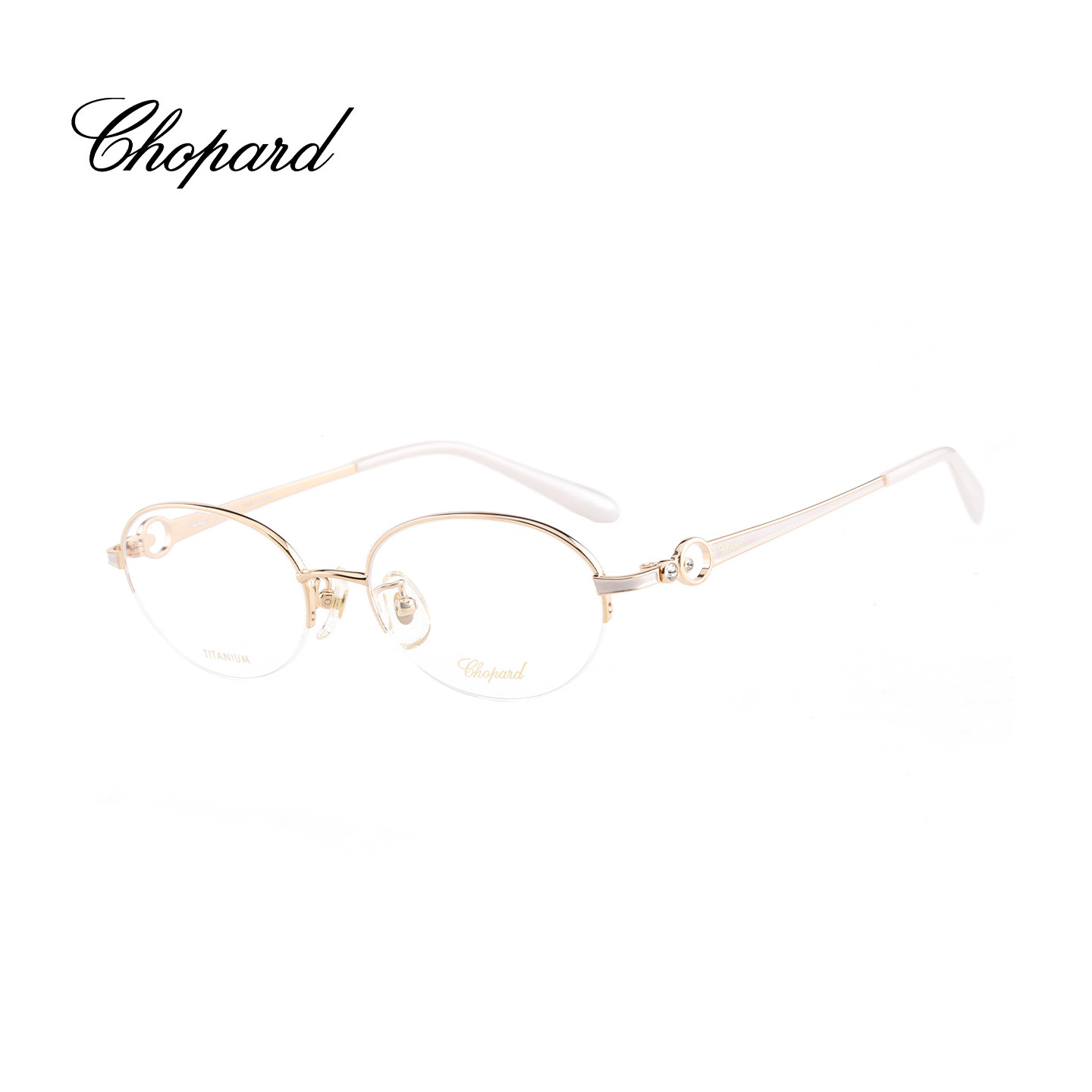 【门店现货】CHOPARD萧邦眼镜框女士半框钛金光学近视眼镜VCHL35J