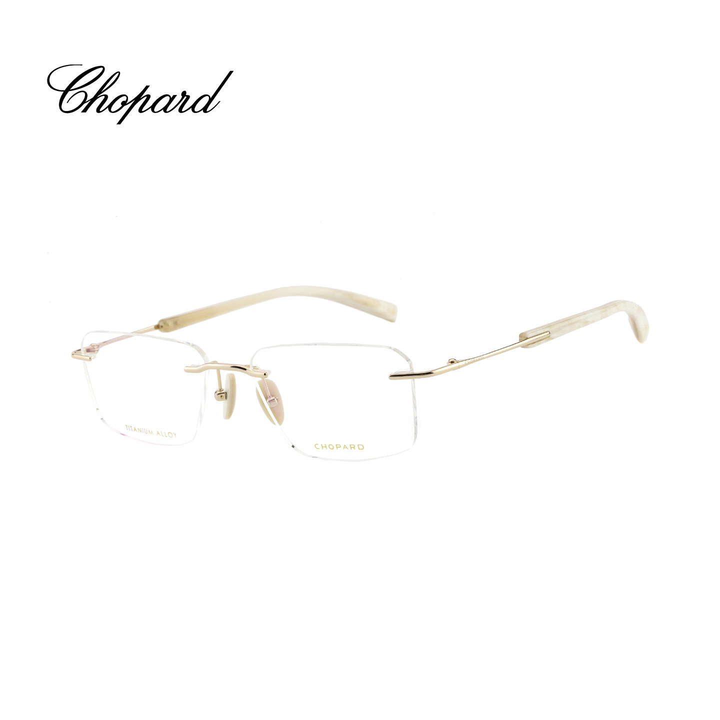 【门店现货】CHOPARD萧邦眼镜框男王星越同款钛金无框眼镜VCHM20J