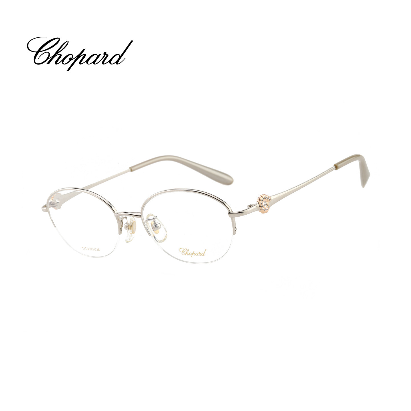 【门店现货】CHOPARD萧邦眼镜框女半框钛金光学近视眼镜架VCHL72J