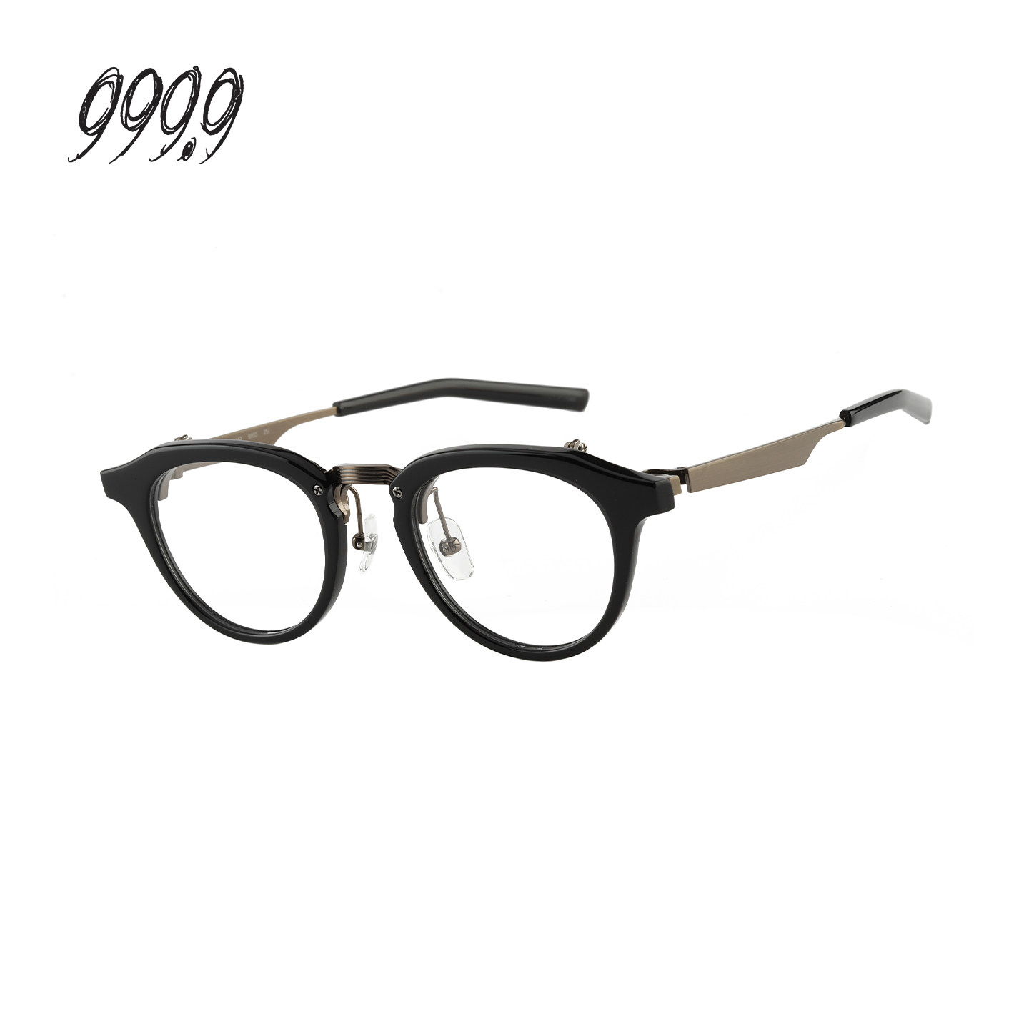 【门店现货】999.9眼镜框男板材钛金皇冠型翻盖老花光学眼镜M-400