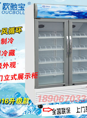 1.2米饮料陈列柜LC-880B升对开门立式冷藏展示柜冷柜欧驰宝