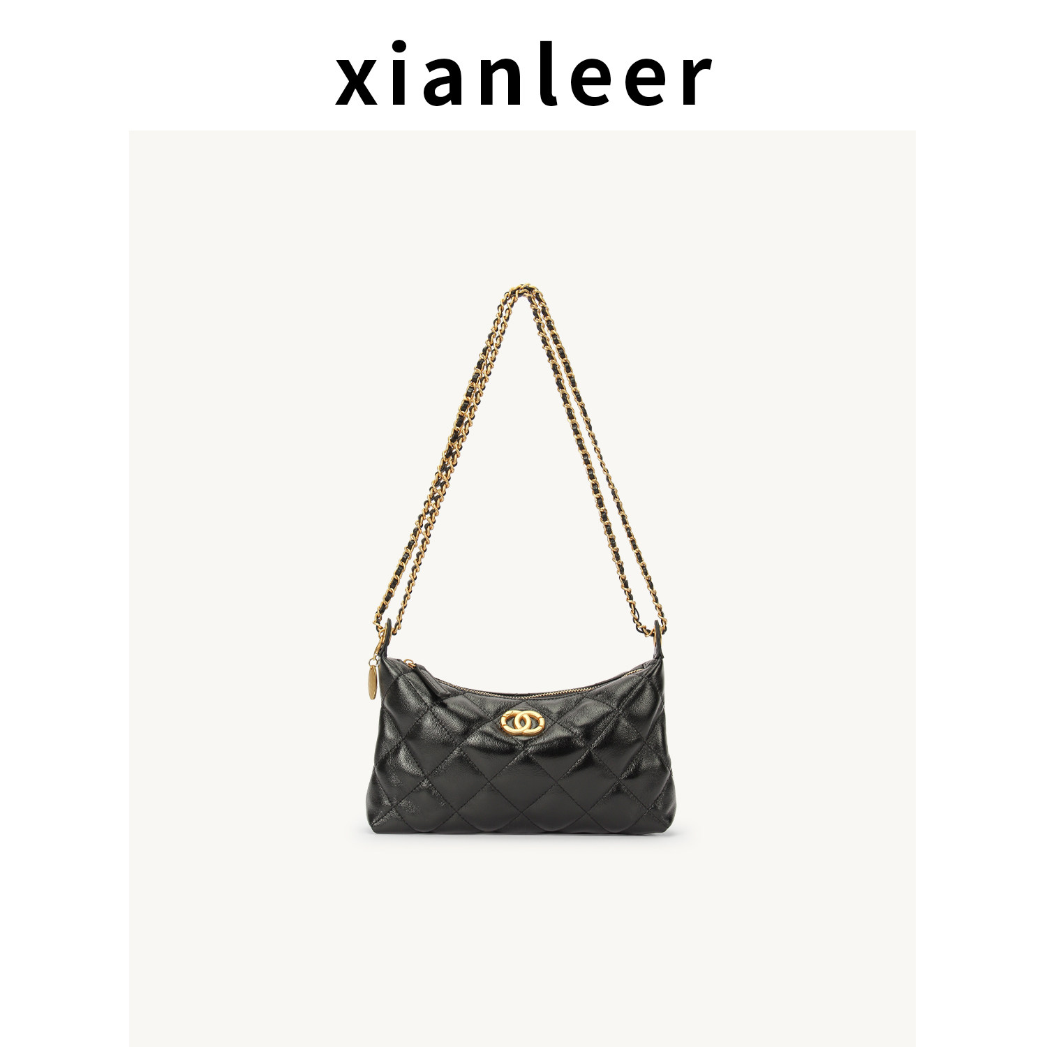 XIANLEER香蕾尔2026新款绵羊皮女包菱格链条小香风单肩包斜跨小包