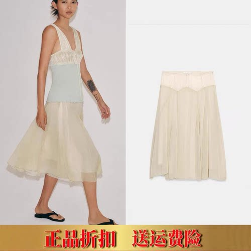 2026春夏新品法式复古纯欲高腰撞色蕾丝拼接迷笛裙半身裙5070006