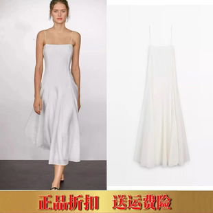 气质白色甜美飘逸吊带连衣裙 2025女装 度假风时尚 夏季 6639530 新款