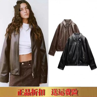2026 新品女装 中长款仿皮飞行员夹克皮衣外套 4391864