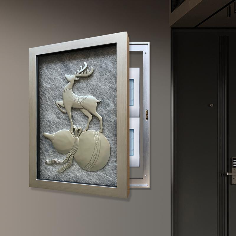 高端电表箱立体画餐厅客厅配电箱装饰画手工雕刻画强弱电箱遮挡画