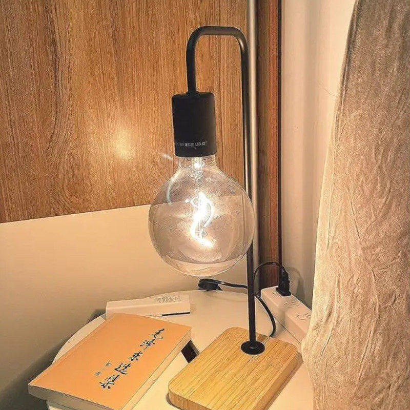 IKEA宜家瓦函台灯黑色/竹家用简约创意桌面小夜灯宿舍床头灯