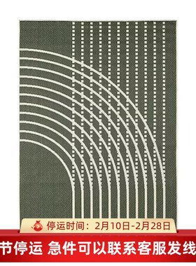 IKEA宜家同莫比平织地毯深绿色/灰白家用户外脚垫地垫160x230cm