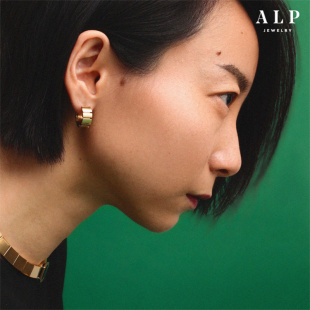 ALP 气质高级感圈圈耳饰女 征服复古耳环摩砂金色小众个性 JEWELRY