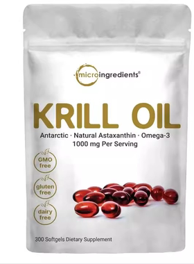 Micro Ingredients Antarctic Krill Oil Supplement, 1000mg
