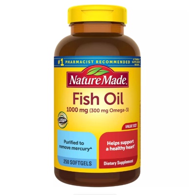 Nature Made Fish Oil Omega 3, Heart Healthy, 250 Softgels