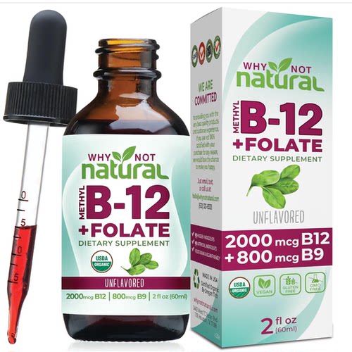 Why Not Natural Vitamin B12 Liquid Plus Folate - Organic