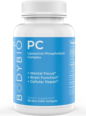 美国代购BodyBio - PC Phosphatidylcholine + Phospholipids - L