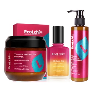 Oil Deep Hair Set Leaving Argan and Mask Collagen Ecolchi