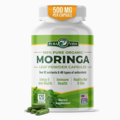 PURA VIDA MORINGA Capsules Single Origin Moringa Powder Orga