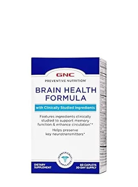 GNC Preventive Nutrition Brain Health Formula， 60 Caplets