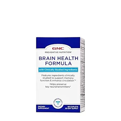 GNC Preventive Nutrition Brain Health Formula， 60 Caplets