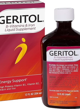 代购Geritol, Liquid Vitamin and Iron Supplement, Energy