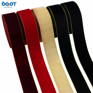 DIY圣诞礼品包装 天鹅绒金边丝带 植绒头饰发饰蝴蝶结织带 卷 5码