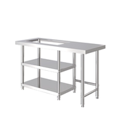 不锈钢厨房嵌入式 煤气罐置物架落地灶台架案板工作台面收纳储物架