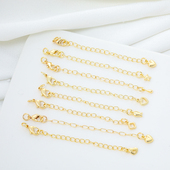 14K包金保色龙虾扣项链加长延长链尾链手链手工diy饰品配件材料