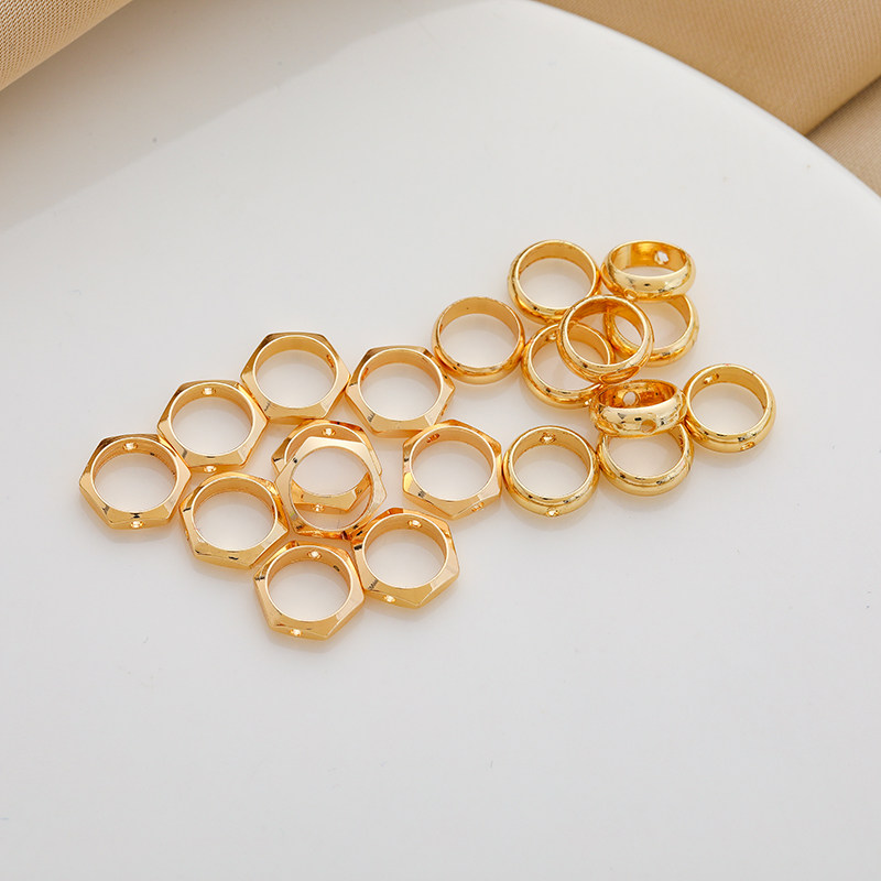 14k保色包金六角形套珠对孔圆形套珠 diy串饰品手链材料隔珠环,饰品/流行首饰/时尚饰品新,其他DIY饰品配件,淘宝优惠券,粉丝福利购,淘宝优惠卷