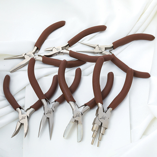 碳钢珠宝首饰尖嘴钳子圆嘴弯嘴侧剪钳六段钳diy手工具绕线