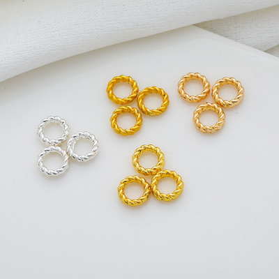 DIY保色麻花14K18K闭口圈包金
