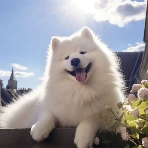 萨摩耶犬萨摩耶幼犬白色宠物犬双眼皮微笑天使雪橇犬可爱便宜小型