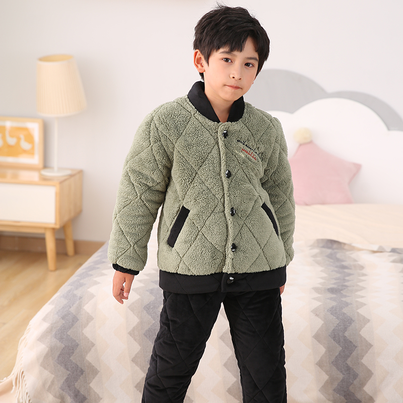 儿童珊瑚绒睡衣三昌可外穿家居服