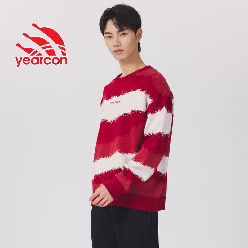 意尔康毛衣男2026新款春季圆领红色上衣男士针织衫打底衫51625118,男装,卫衣,淘宝优惠券,粉丝福利购,淘宝优惠卷