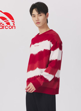 意尔康毛衣男2026新款春季圆领红色上衣男士针织衫打底衫51625118