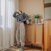 卫裤 AW慵懒风宽松显瘦bf2024年秋季 新款 加绒加厚500克一条过冬