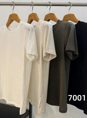 2026年100棉轻盈麻感韩系短袖T恤正肩极简通勤宽松显瘦女