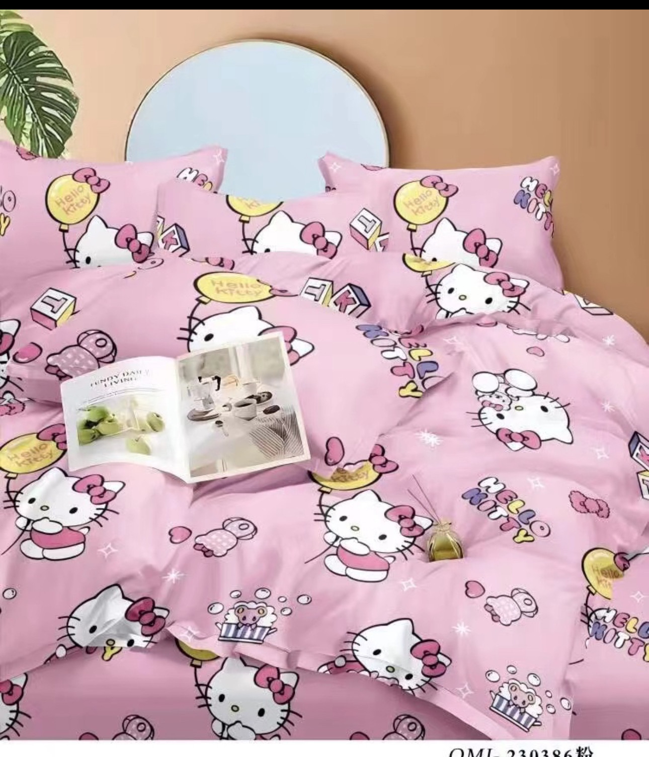 凯蒂猫纯棉卡通床上四件套1.8M儿童女孩全棉床笠宿舍上下铺