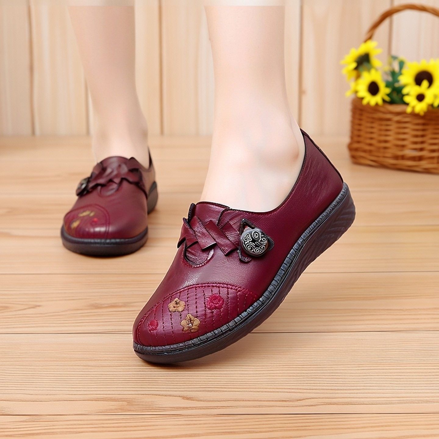 中老年妈妈鞋单鞋女2026春秋老北京布鞋软底奶奶防滑老人休闲鞋,女鞋,深口单鞋,淘宝优惠券,粉丝福利购,淘宝优惠卷