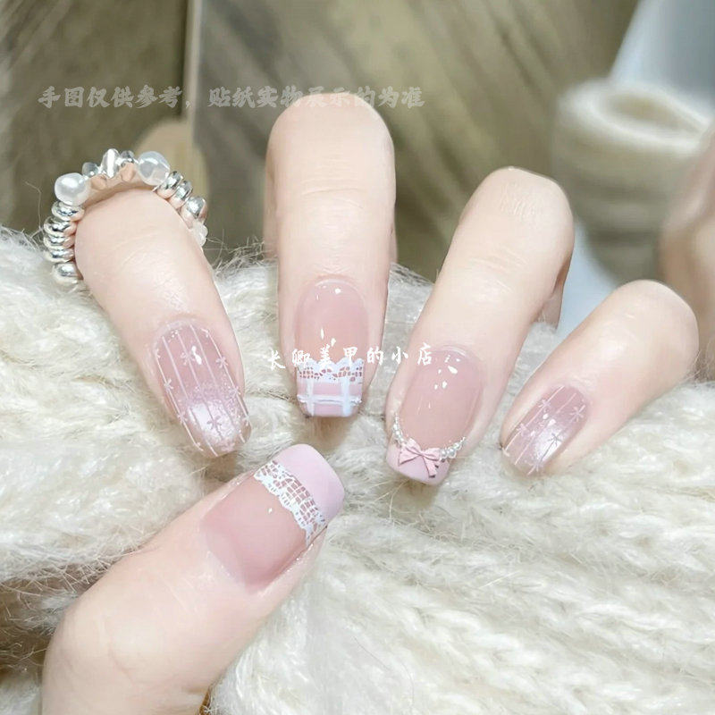 Waterproof Black Lace Rose Mesh Nail Stickers 1pc - Product image 5