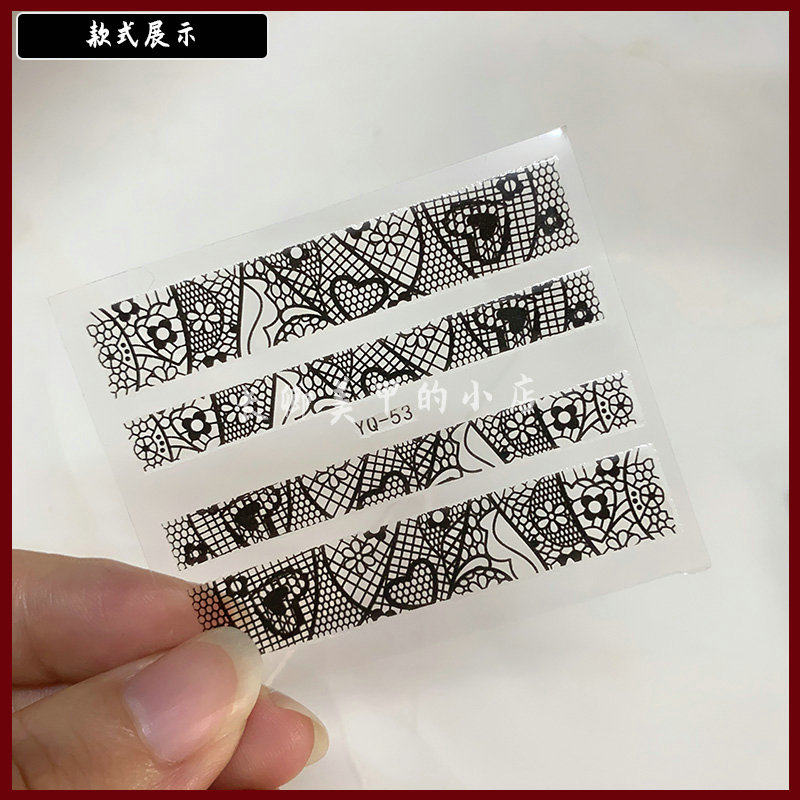 Sexy Black Lace Rose Self-Adhesive Nail Art Decals - Product image 5