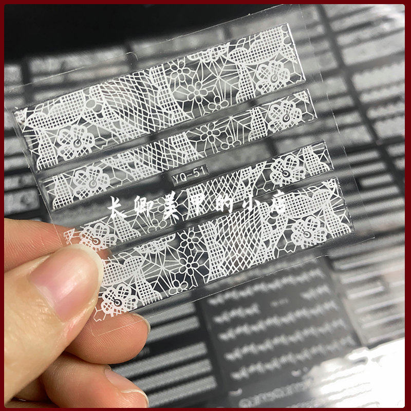 White Adhesive Lace Nail Decals for Long-Lasting Art - Product image 4