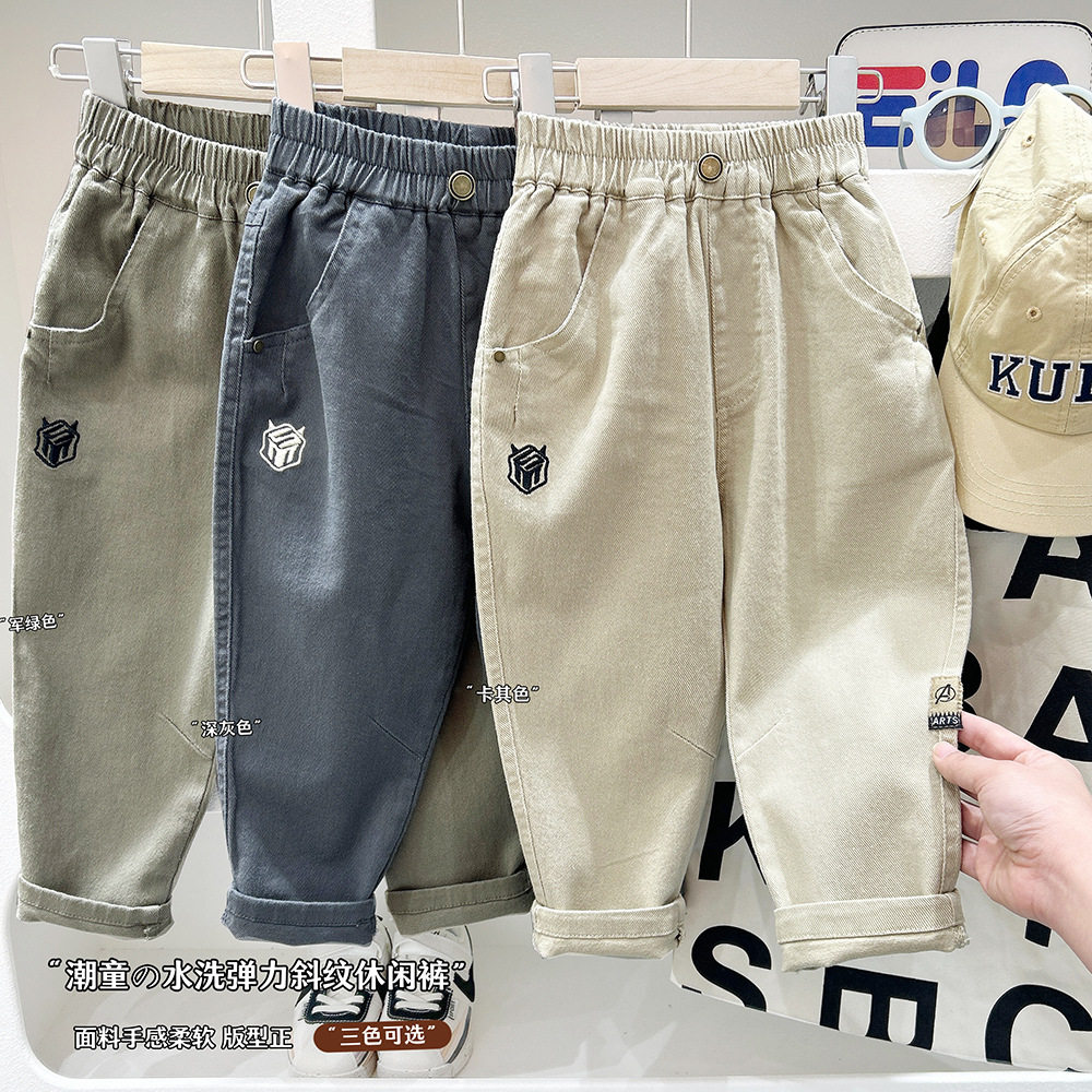 男童休闲长裤2025春季新款休闲宝宝裤子童装中大童春秋童裤代发潮