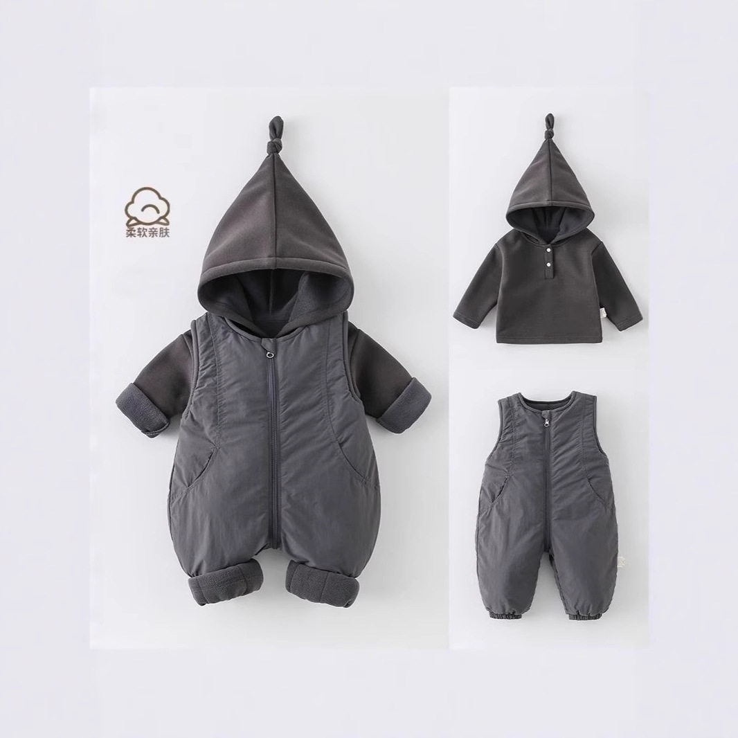 婴儿冬装衣服男宝宝女秋冬夹棉连体衣加厚新生儿棉服爬服分体套装,童装/婴儿装/亲子装,儿童运动套装,淘宝优惠券,粉丝福利购,淘宝优惠卷