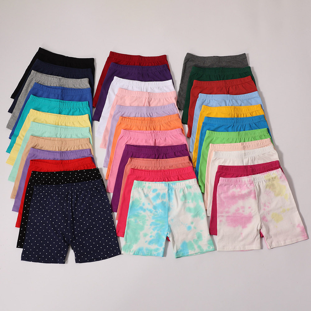 女童纯棉安全裤夏季儿童打底裤纯色短裤宝宝外穿童裤舞蹈裤批发